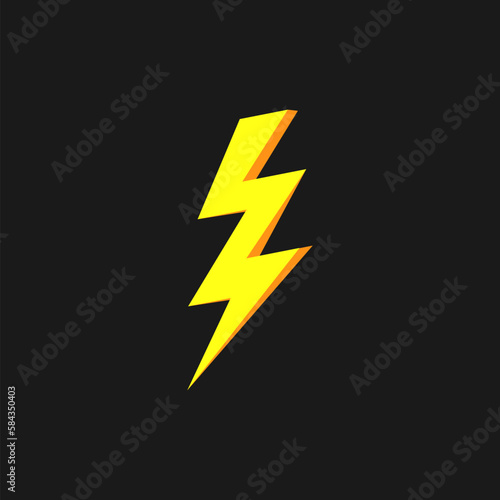 Thunder and bolt lighting elements. Flash icons set. Elestric blitz. Vector thunderbolt on white background