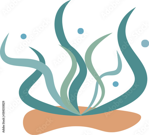 cute seaweed under the sea cartoon