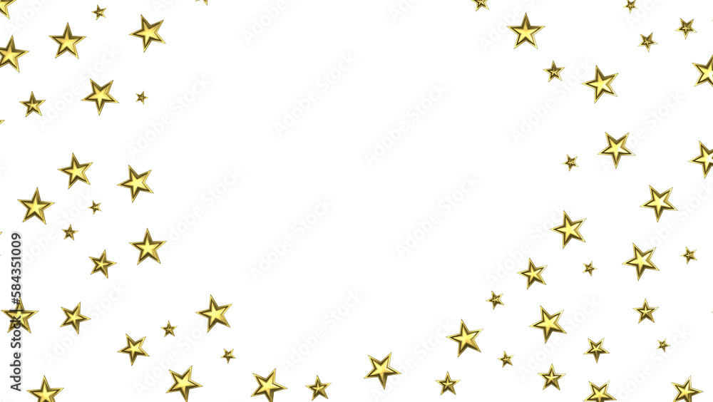 Obraz premium Stars - Holiday golden decoration, glitter frame isolated -
