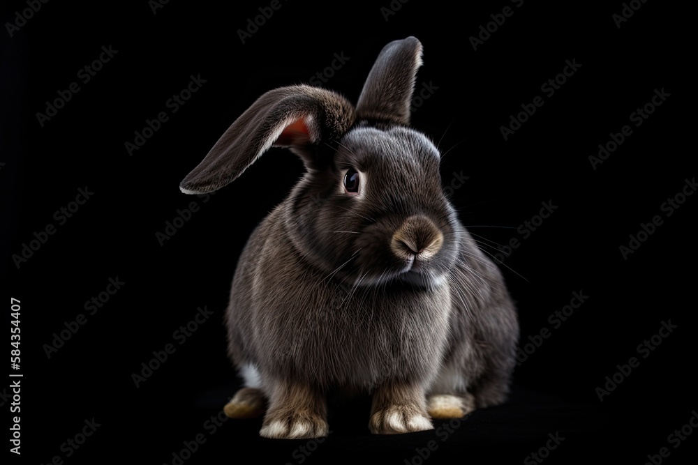 Fototapeta premium A bunny rabbit on a black background