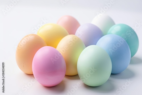Pastel rainbow Easter eggs Isolated on a white background