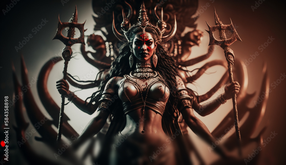 Kali Rage Powerful depiction of Kali, the Hindu goddess of destruction and ...