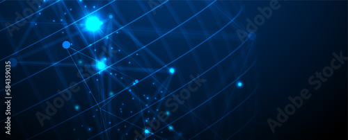 Quantum processing. Deep learning artificial intelligence. Future new technology  for business or science presentation