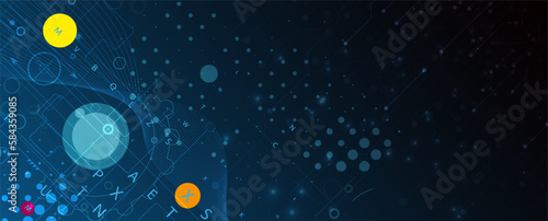 Quantum processing. Deep learning artificial intelligence. Future new technology  for business or science presentation
