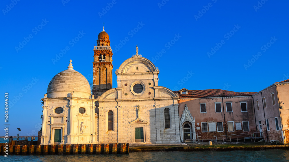 Venice - San Michele Island, historic old church complex, temple on the cemetery island
