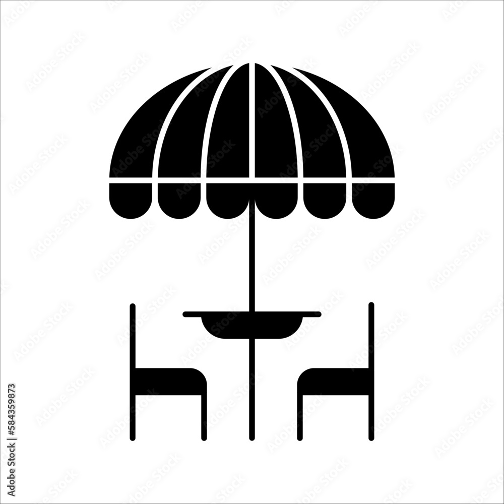 Terrace cafe line vector icon. Camping table and chairs illustration sign. linear style symbol for mobile concept and web design. restaurant logos. on a white background Terrace cafe line vector icon. Camping table and chairs illustration sign. linear style symbol for mobile concept and web design. restaurant logos. on a white background