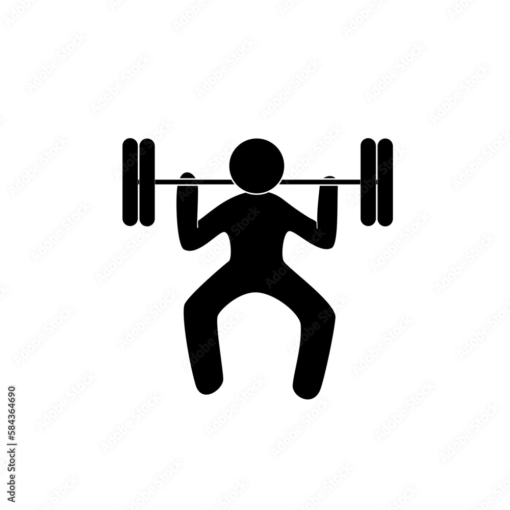 Barbell squat of a person Barbell squat of a person