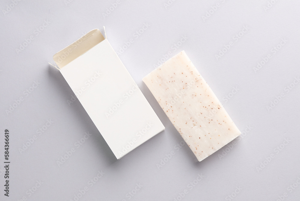 Soap box mockup on a gray background. Template for design Soap box mockup on a gray background. Template for design