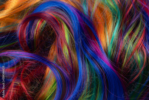 Background of vivid colored hair photo