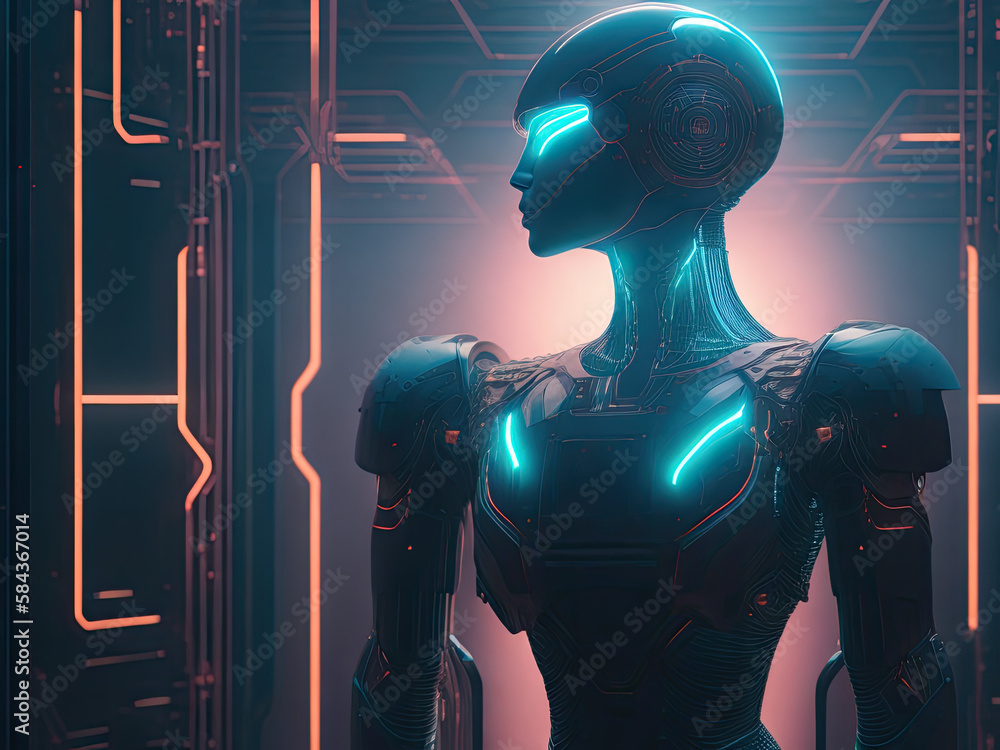 ai generated portrait of humanoid cyborg ai generated portrait of humanoid cyborg