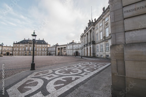 Photography Low-angle view of Amalienborg Palace in Copenhagen, Denmark