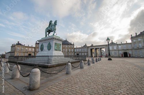 Photography Low-angle view of Amalienborg Palace in Copenhagen, Denmark