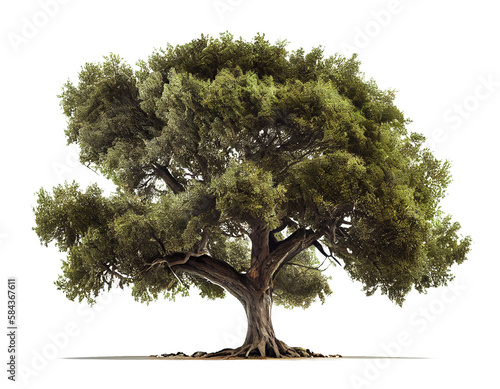 tree with roots on a transparent background. for decorating projects. generative AI