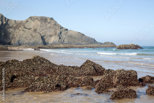 Obraz na płótnie Sea, Cliffs and Rocks at Odeceixe Beach; Algarve; Portugal w salonie