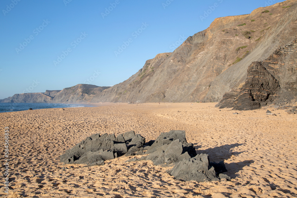 Rock, Sand and Cliffs; Castelejo Beach; Algarve; Portugal