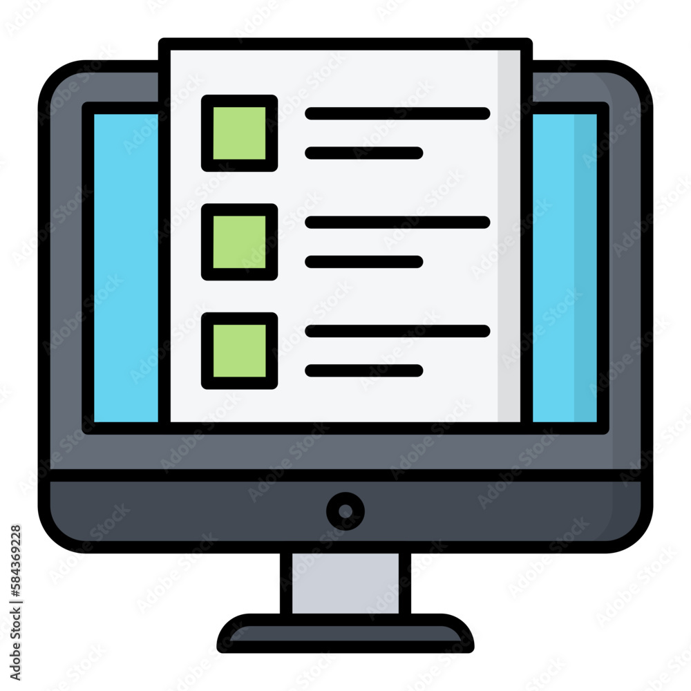 Exam Paper Line Color Icon Exam Paper Line Color Icon