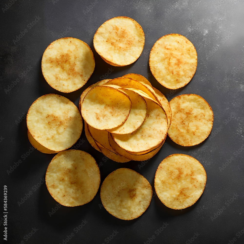 Healthy Homemade Potato Chips, generative art by A.I. Healthy Homemade Potato Chips, generative art by A.I.