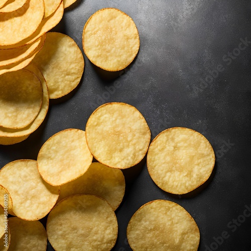 Healthy Homemade Potato Chips, generative art by A.I.