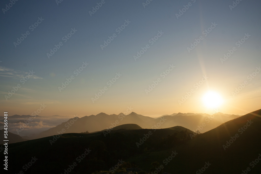 Sunrise on the top of the mountain Sunrise on the top of the mountain