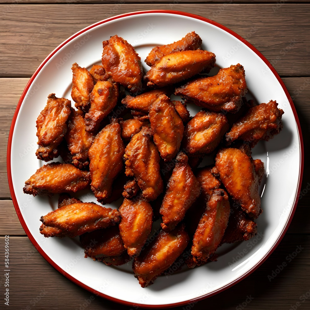 Chicken barbecue wings with sauce, generative art by A.I. Chicken barbecue wings with sauce, generative art by A.I.
