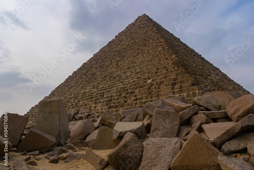 View of the Great Pyramid of Giza in Egypt