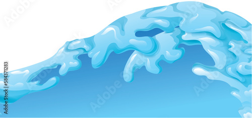 Blue water stream or wave and white background, Vector illustration