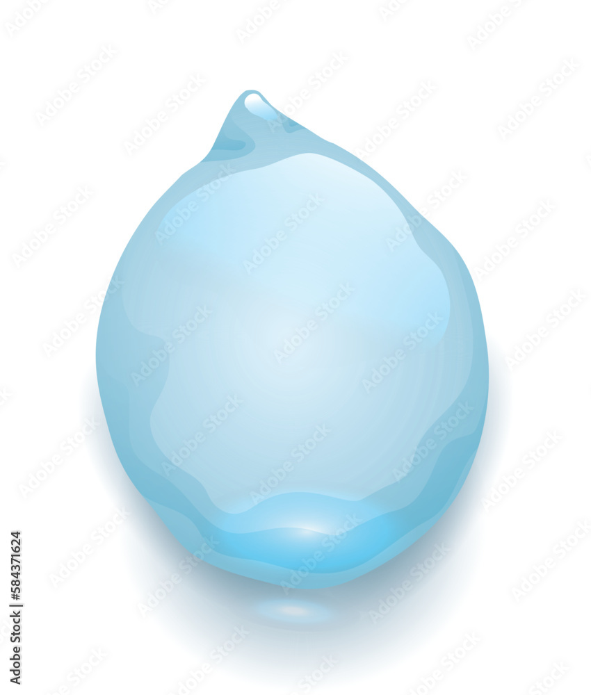 Obraz premium Blue drop sliding down in gradient effect over white background, Vector illustration