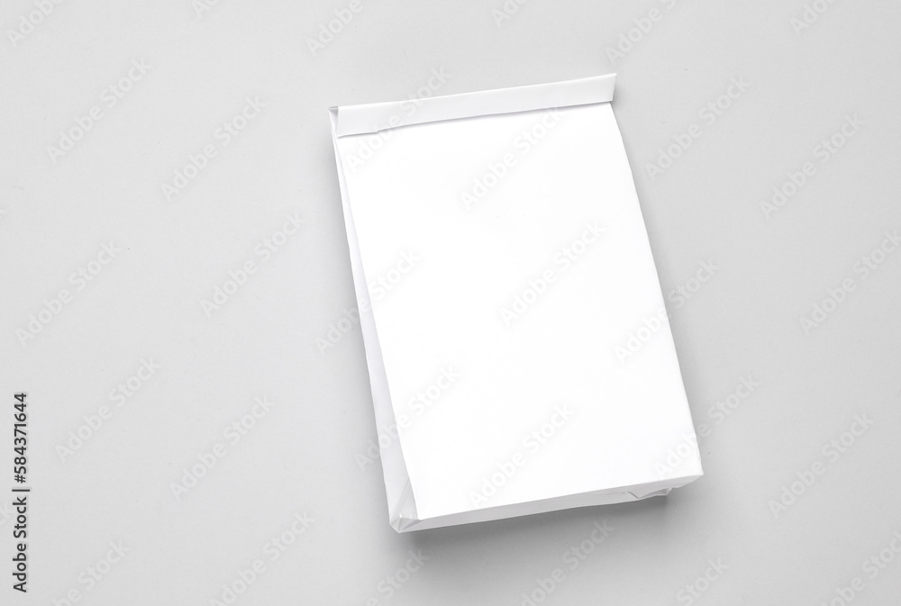 White paper lunch bag mockup on gray background. Template for design White paper lunch bag mockup on gray background. Template for design