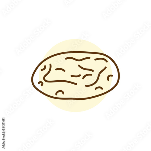 Pita bread black line icon. Bakery.