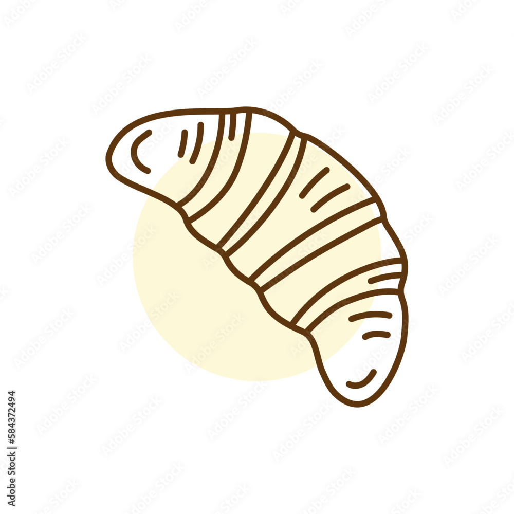 Croissant black line icon. Bakery.