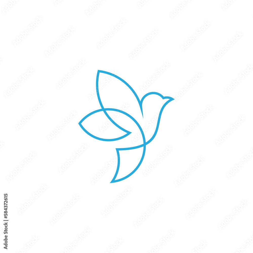 Silhouette of abstract birds in line on blue
Silhouette of abstract birds in line on blue