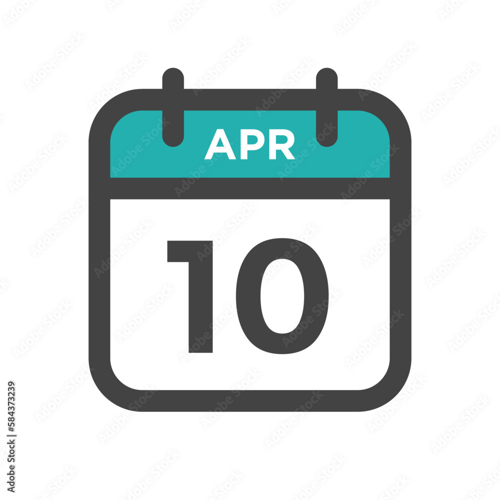 April 10 Calendar Day or Calender Date for Deadline or Appointment April 10 Calendar Day or Calender Date for Deadline or Appointment