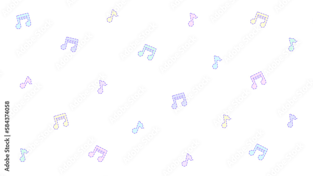 ♪パステルカラー音符パターン♪PNG ♪パステルカラー音符パターン♪PNG