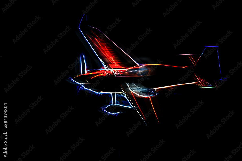 Stylized sport plane in flight Stylized sport plane in flight