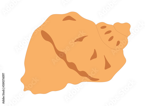 Tableau sur toile Seashell veined rapa whelk flat icon isolated on white background, vector eps 10