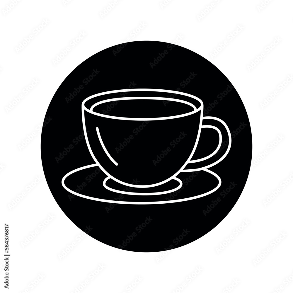 Cup for tea black line icon. Dishware Cup for tea black line icon. Dishware