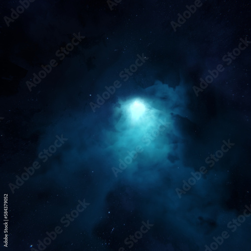 Blue Star in the Clouds PNG Background
