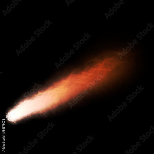 Comet in the Space or Universe 3D Render PNG Image