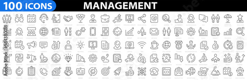 Fotografie, Obraz Business Management 100 icons set