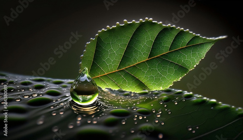water drops on leaf