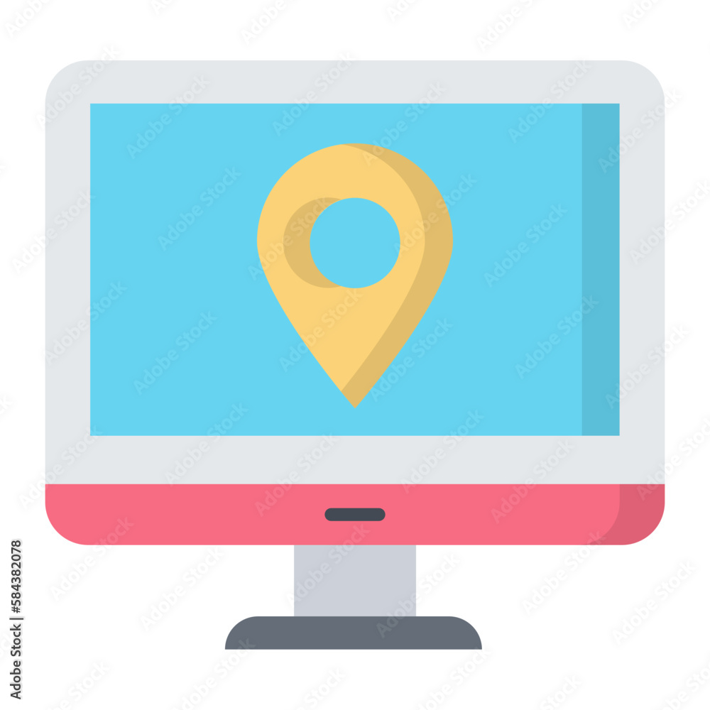 Online Map Flat Icon Online Map Flat Icon