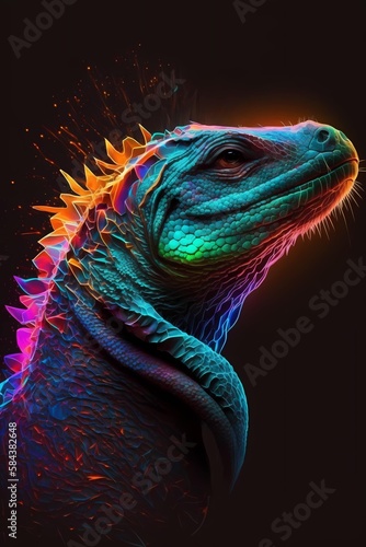 Neon Komodo Dragon
