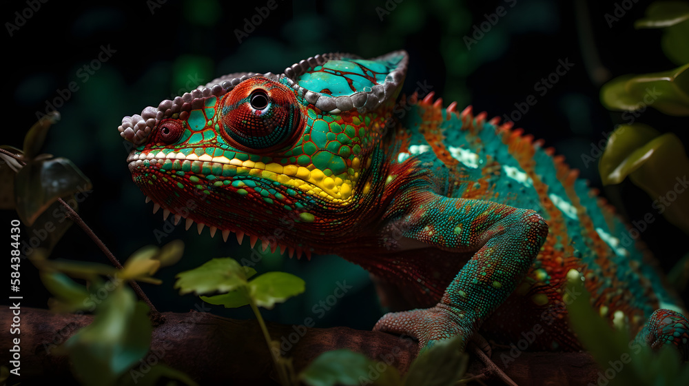 chameleon, isolated, green background, generative ai chameleon, isolated, green background, generative ai