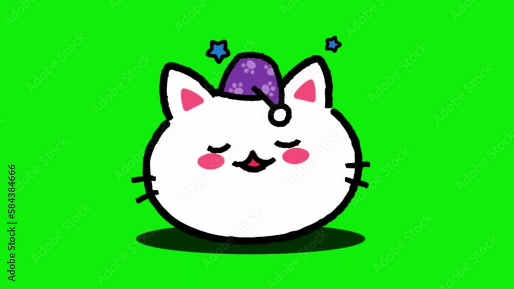 Animated funny cat facial expressions, cat stickers, on a green screen background Animated funny cat facial expressions, cat stickers, on a green screen background