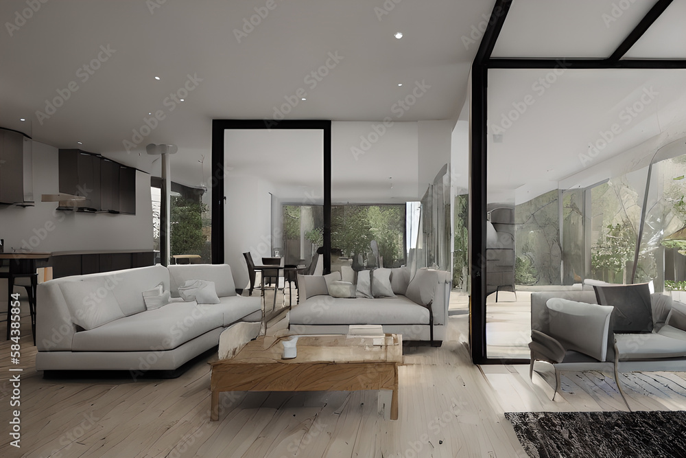 Wohnzimmer 3D Render Architektur Wohnzimmer 3D Render Architektur
