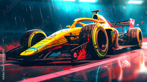 formula one driver art, with formula one cars, generative ai