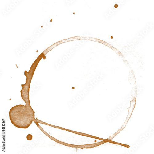 Coffee stains isolated on a transparent background. Royalty high-quality free stock PNG image of Coffee and Tea Stains Left by Cup Bottoms. Round coffee stain isolated, cafe stain fleck drink beverage