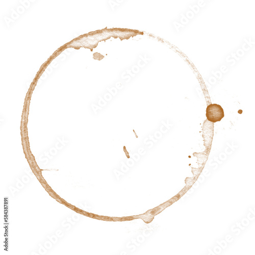 Coffee stains isolated on a transparent background. Royalty high-quality free stock PNG image of Coffee and Tea Stains Left by Cup Bottoms. Round coffee stain isolated, cafe stain fleck drink beverage