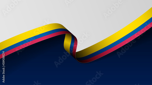 Colombia ribbon flag background.