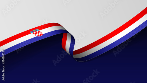 Croatia ribbon flag background.